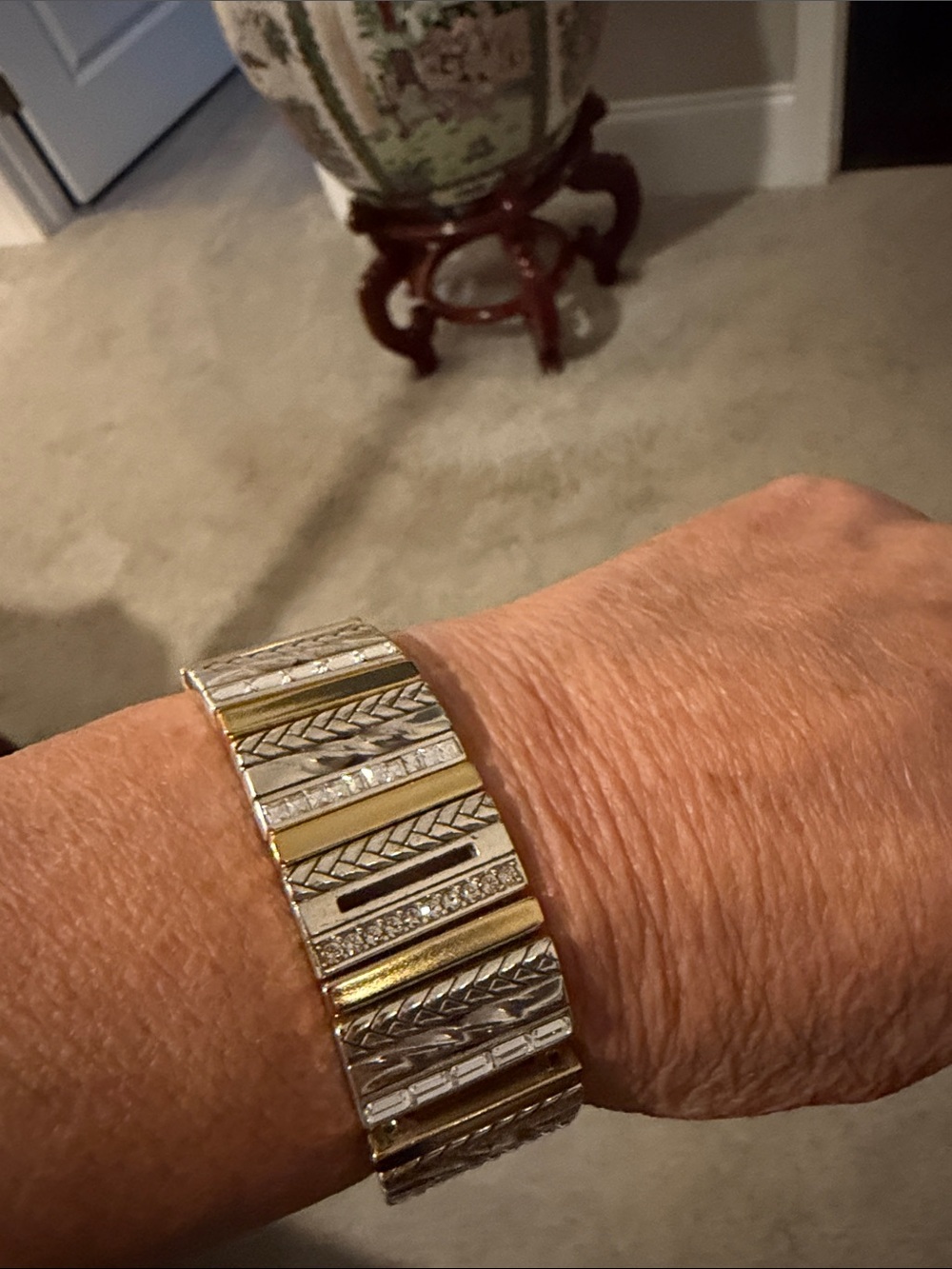 Brighton Two-Tone Gold and Silver Stretch Bracelet